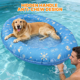 BurgeonNest dog pool float raft two-layer construction supports long-lasting use.