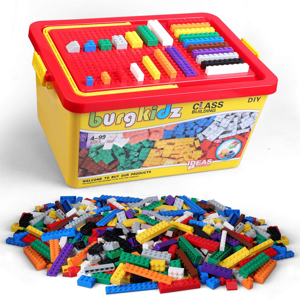 burgkidz Building Bricks 1068-piece set spread for imaginative construction sessions.