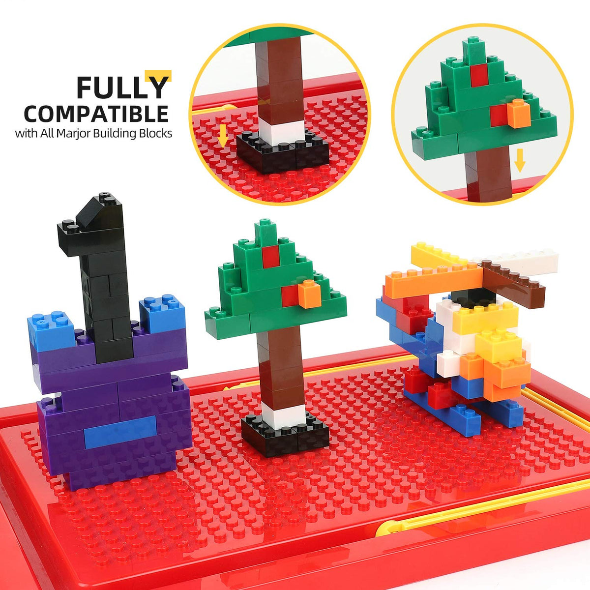 burgkidz Building Bricks carry handle enables easy transport for playtime.