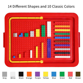 burgkidz Building Bricks storage bucket dual lid supports base-building and dust protection.