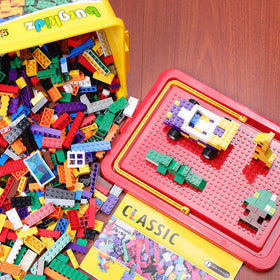 burgkidz Building Bricks wheel sets enable rolling vehicle builds and play.
