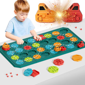 Burgkidz STEM Board Game Road Builder demonstrates a solvable path for curious kids.