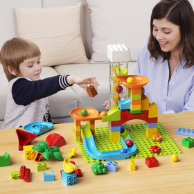 burgkidz stem learning at home with marble-run play encouraging problem solving