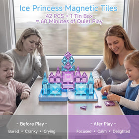 burgkidz large tile assembly on the play surface with sturdy magnets.