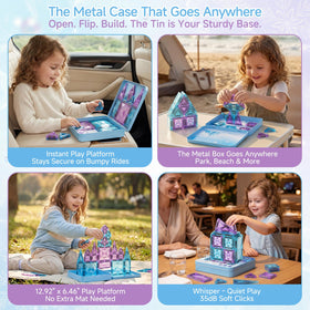 burgkidz durable tiles demonstrate strong magnets for towering castles.