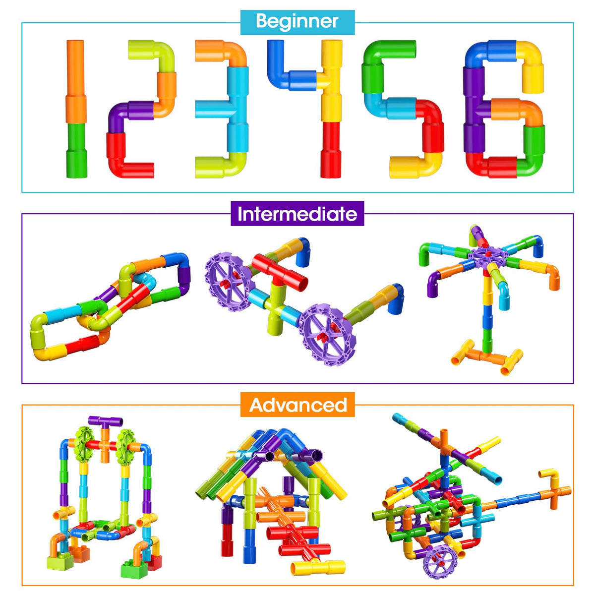 burgkidz wheels and rolling base enable movable, dynamic creations.