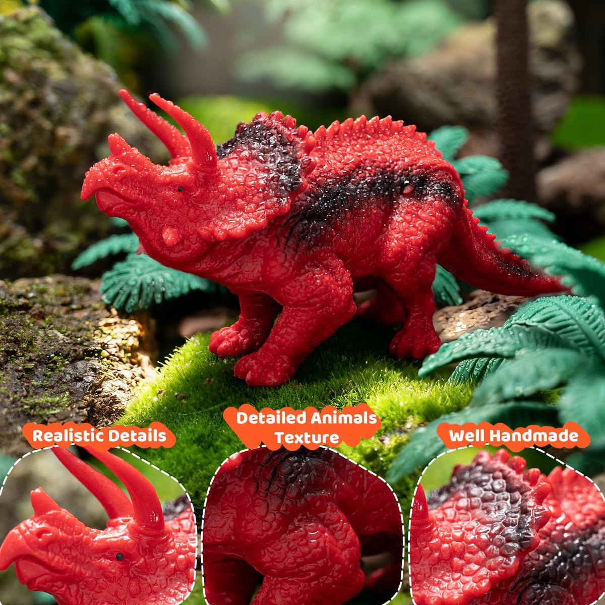 BURIESUR large 5-inch dinos designed for easy grasping.