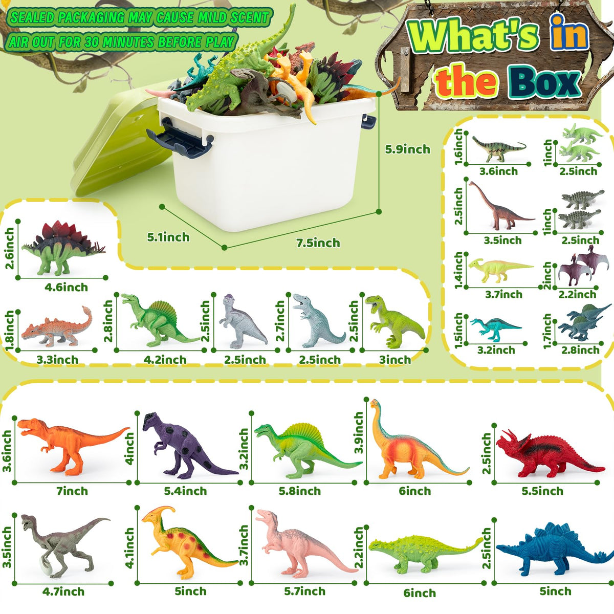 BURIESUR realistic dinosaur figures with hand-painted textures and variety.