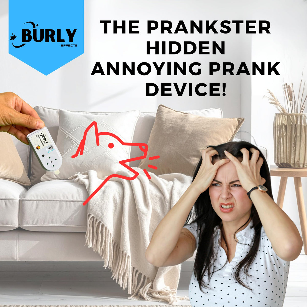 Burly Effects Hidden Noise Maker shown in action during a gathering sparks laughter.