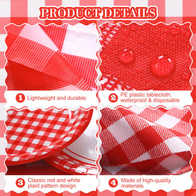 Buryeah 9-inch dinner plates in gingham for versatile meals