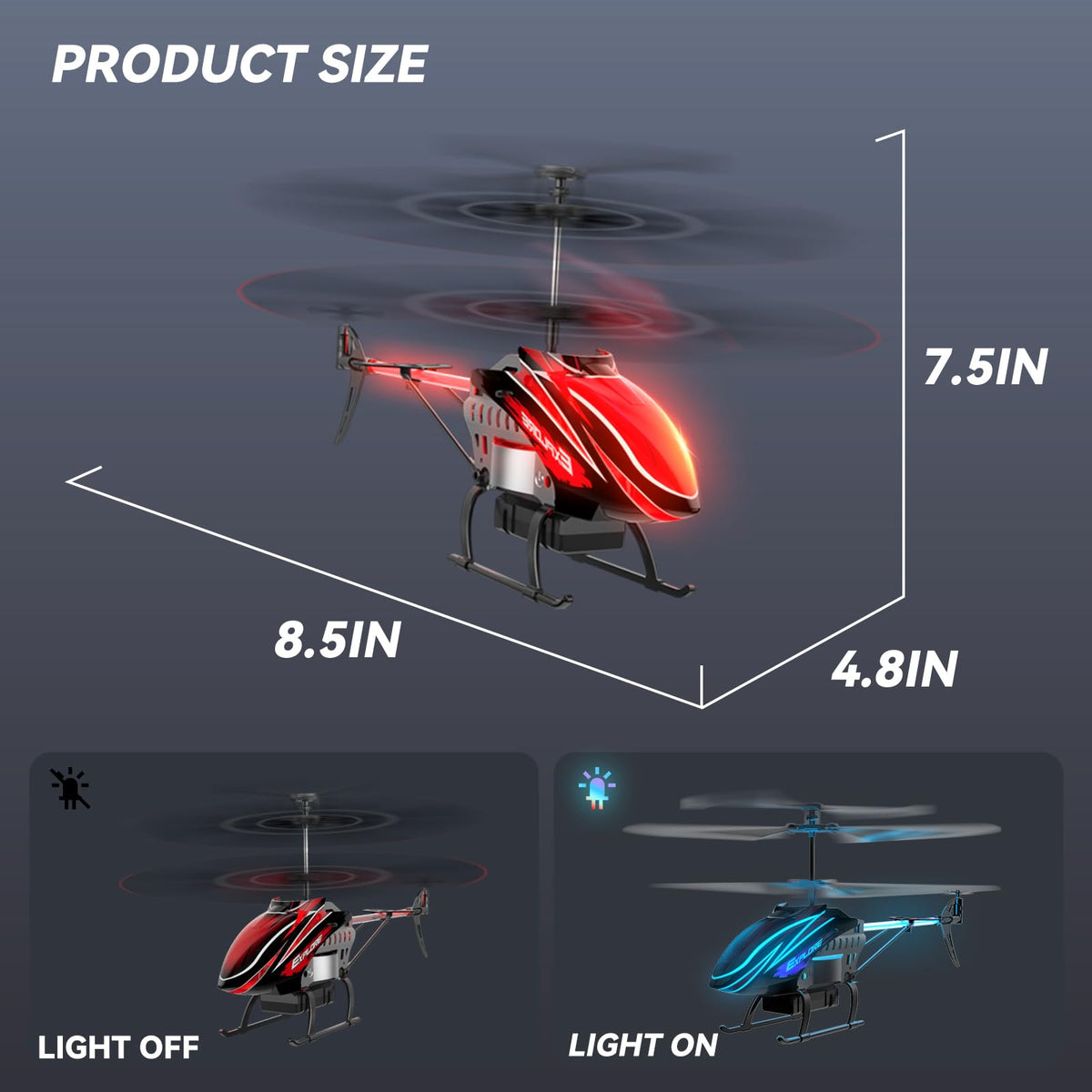 BUSSGO RC helicopter alloy structure protects internal components during bumps.