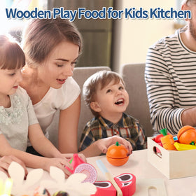 Busy edition vibrant wooden fruits and vegetables for small hands and pretend meals