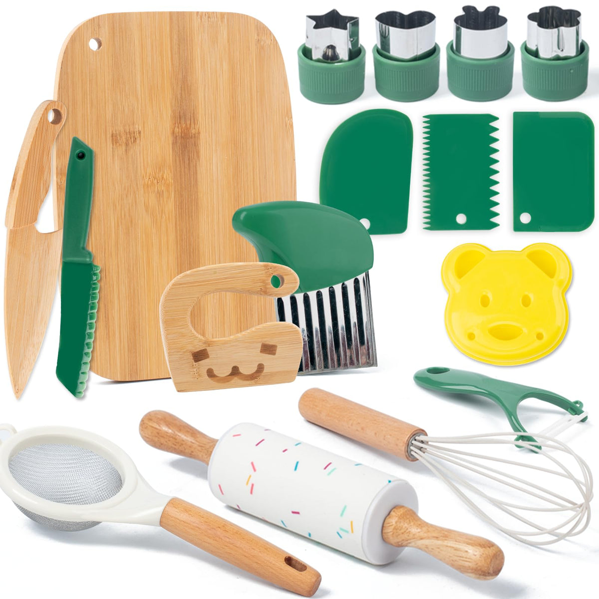 Busy Edition kids knife set with cutting board for safe hands-on cooking.