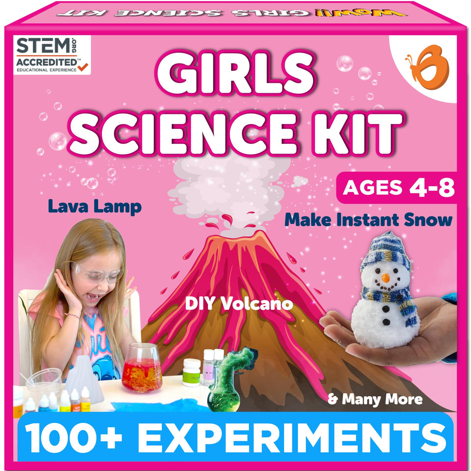 Butterfly EduFields Girls Science Kit front cover image highlighting age-appropriate STEM learning for 4-8