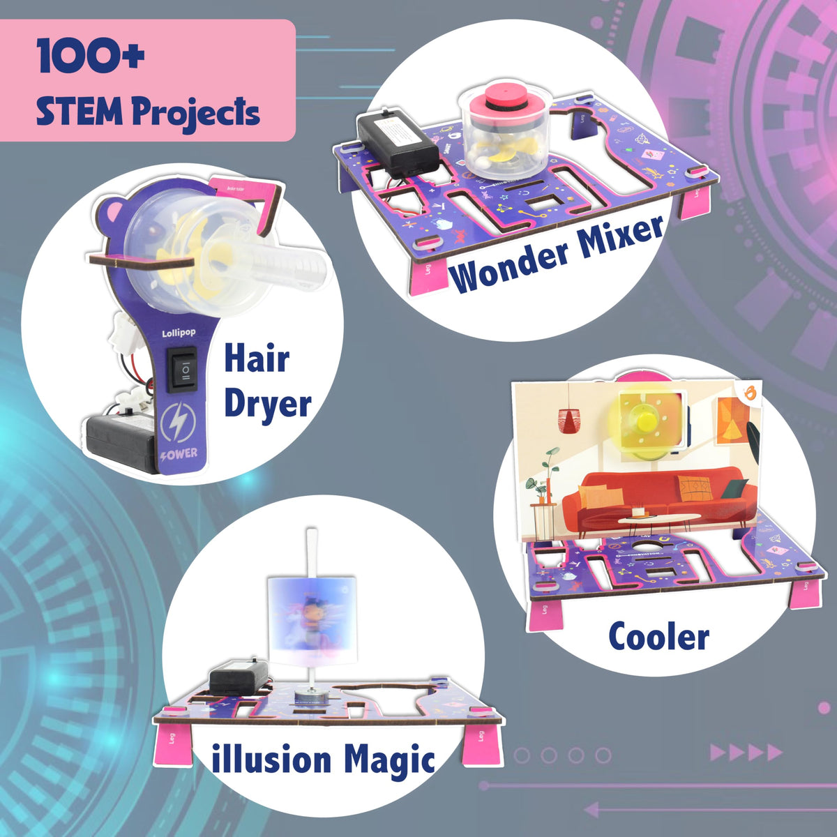 Butterfly EduFields spin art machine for creative circuit-driven art play.