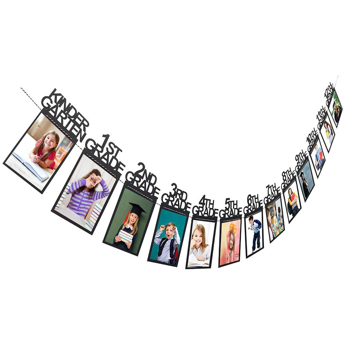 ButyHome graduation banner cards showcase kindergarten to 12th memories for a festive backdrop