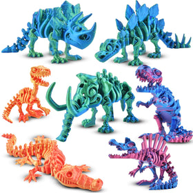 BUUFAN T-Rex dinosaur figure in bright colors for vibrant desk decor and tactile focus.