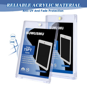 BUWUSMU clear card protectors ideal for showroom-style display