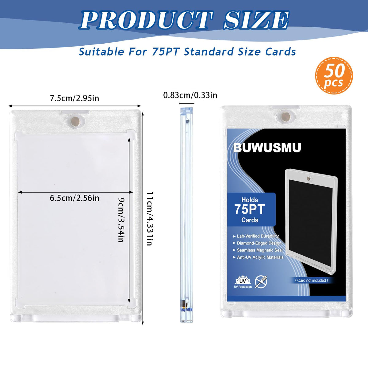 BUWUSMU one-touch magnetic closure keeps cards secure and accessible