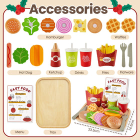 Buyger onion and vegetable pieces support color and shape familiarity