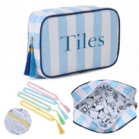 Buzcozy empty Mahjong bag with sturdy canvas keeps tiles organized during travel.