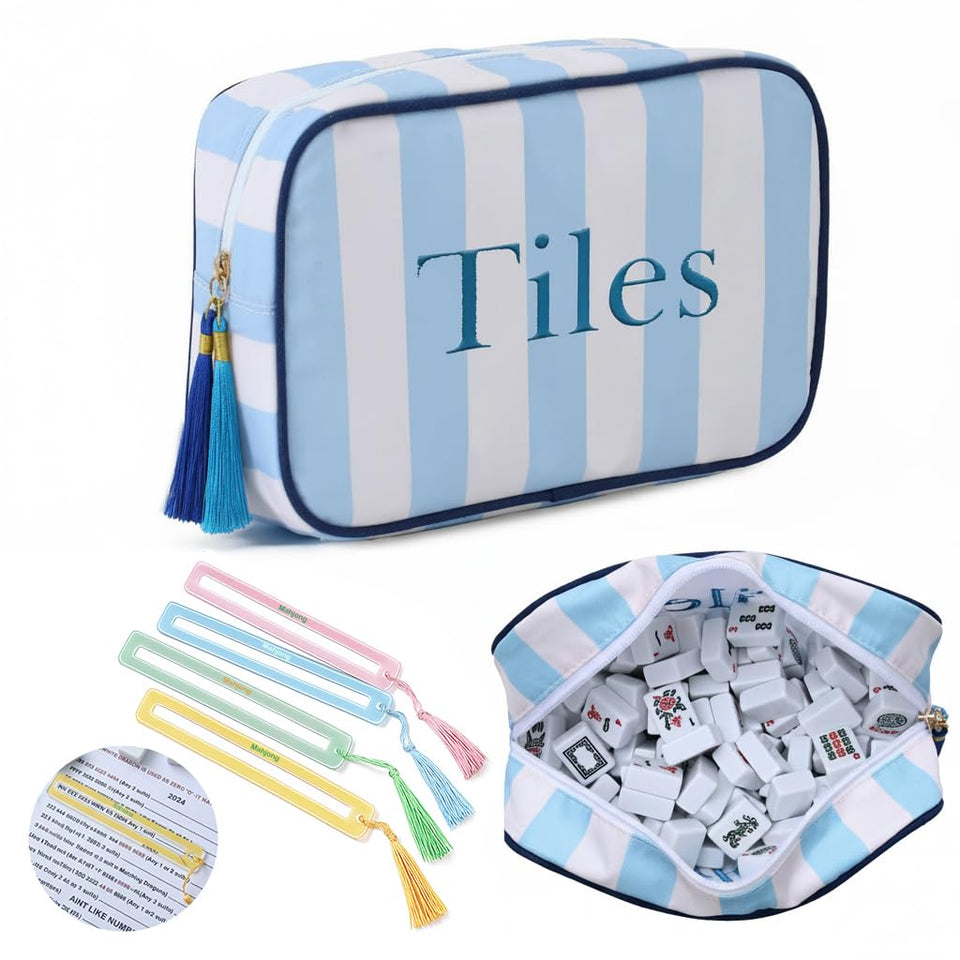 Buzcozy empty Mahjong bag with sturdy canvas keeps tiles organized during travel.