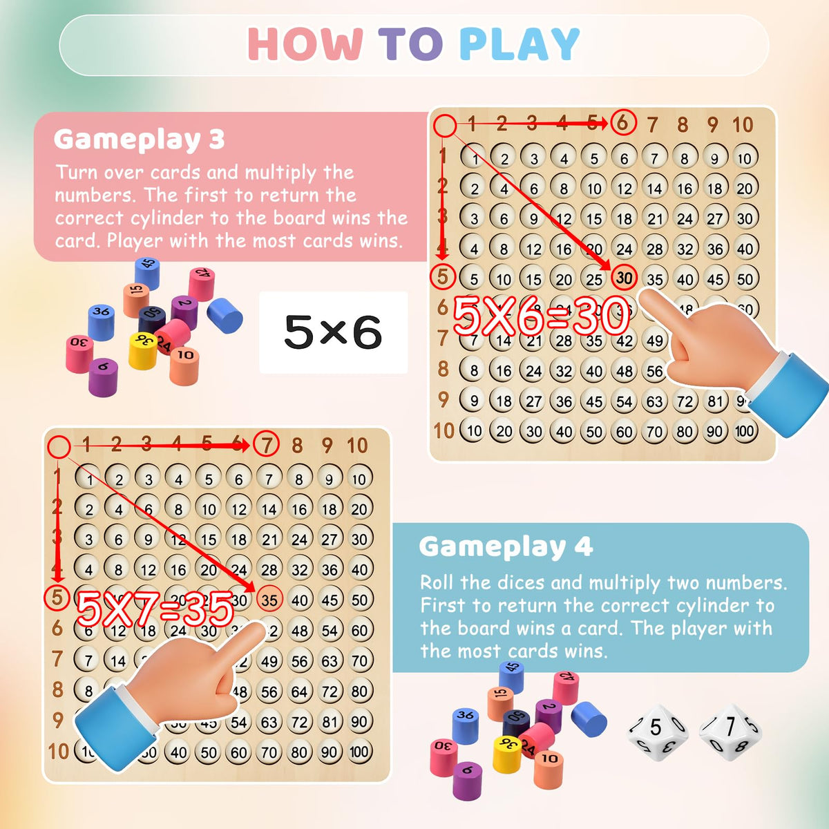 BUZIFU color-differentiation feature assists number recognition during play
