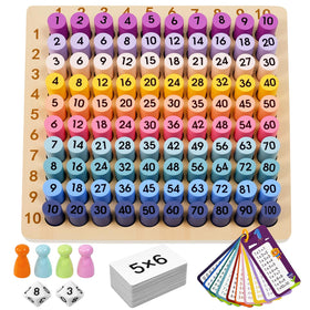 BUZIFU wooden Montessori multiplication board with vibrant colors for early math learning