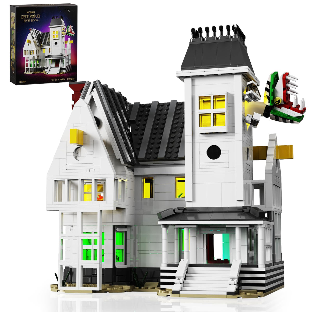 BVANFKJGR Beetle House front view highlighting intricate horror design for display