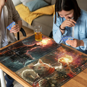 BVDIKMI MTG mat with stitched edges for lasting durability.