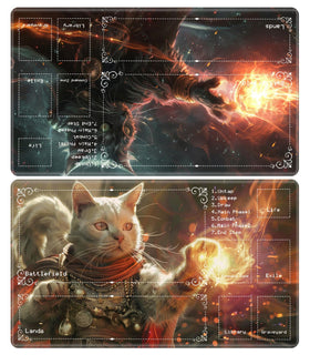BVDIKMI MTG playmat two-pack with non-slip base keeps cards steady during gameplay.