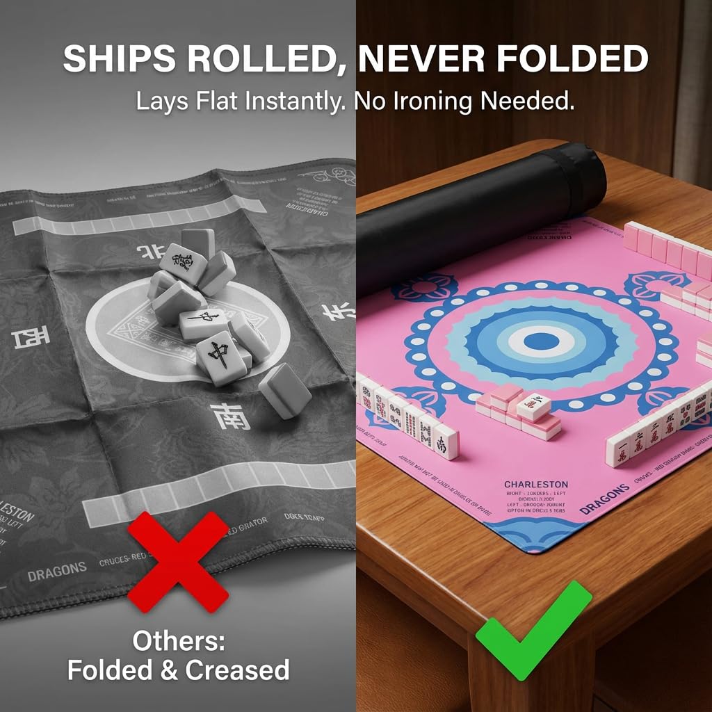 BVXVCB Mahjong Mat non-slip surface keeps cards steady during play.