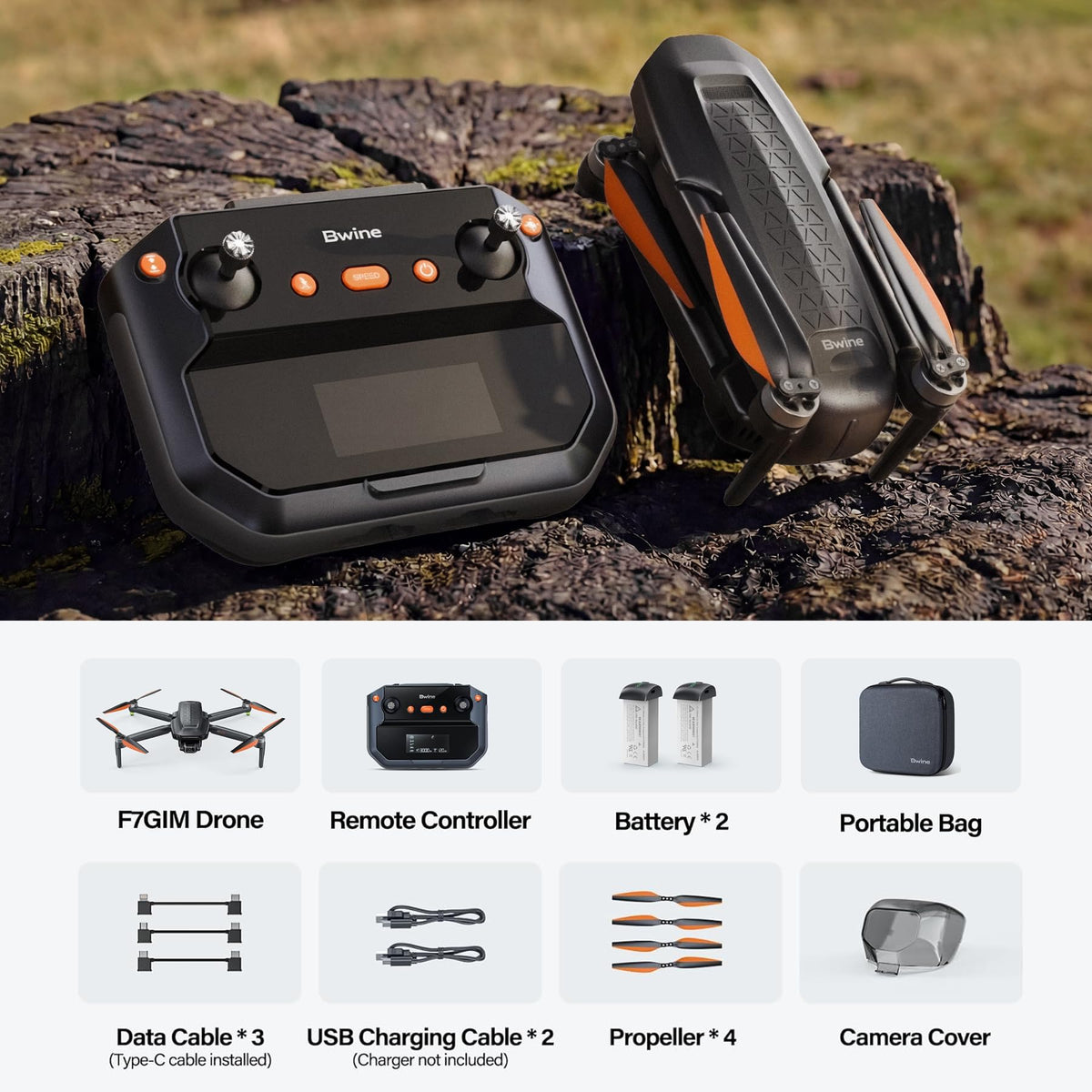 Free imported case helps secure the drone during travel.