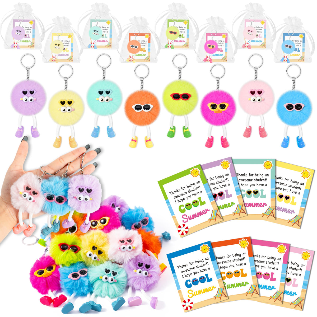 BWkoss end-of-year 24-pack gifts with plush keychains for classroom rewards.