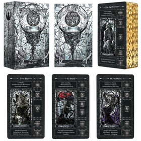 BWTY black stained glass tarot deck cover for easy beginner readings