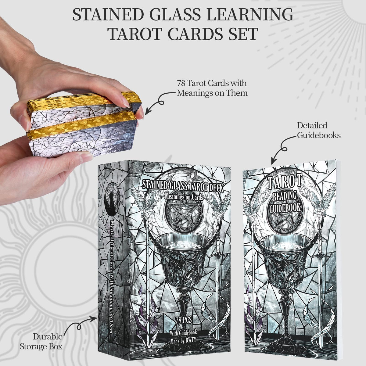 BWTY tarot deck in hand shuffling for smooth beginner readings