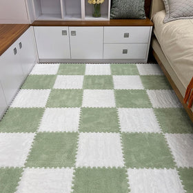 BXEBUI plush interlocking carpet tiles with soft top for comfort underfoot