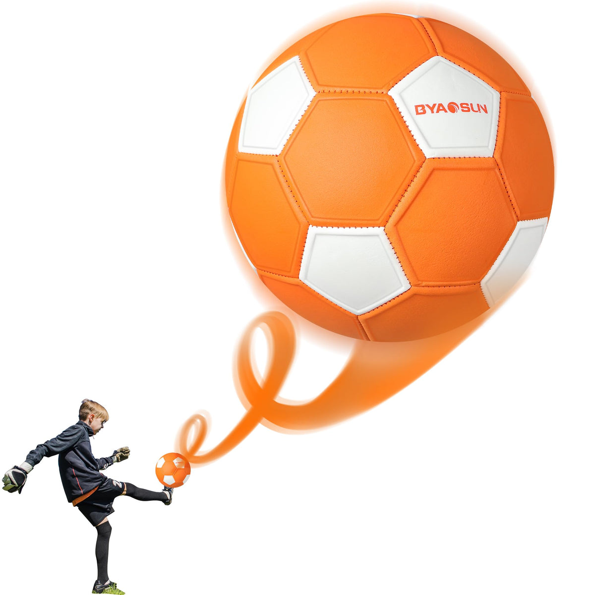 BYAOSUN Curve Soccer Ball Size 4 curved design aids curve kicks