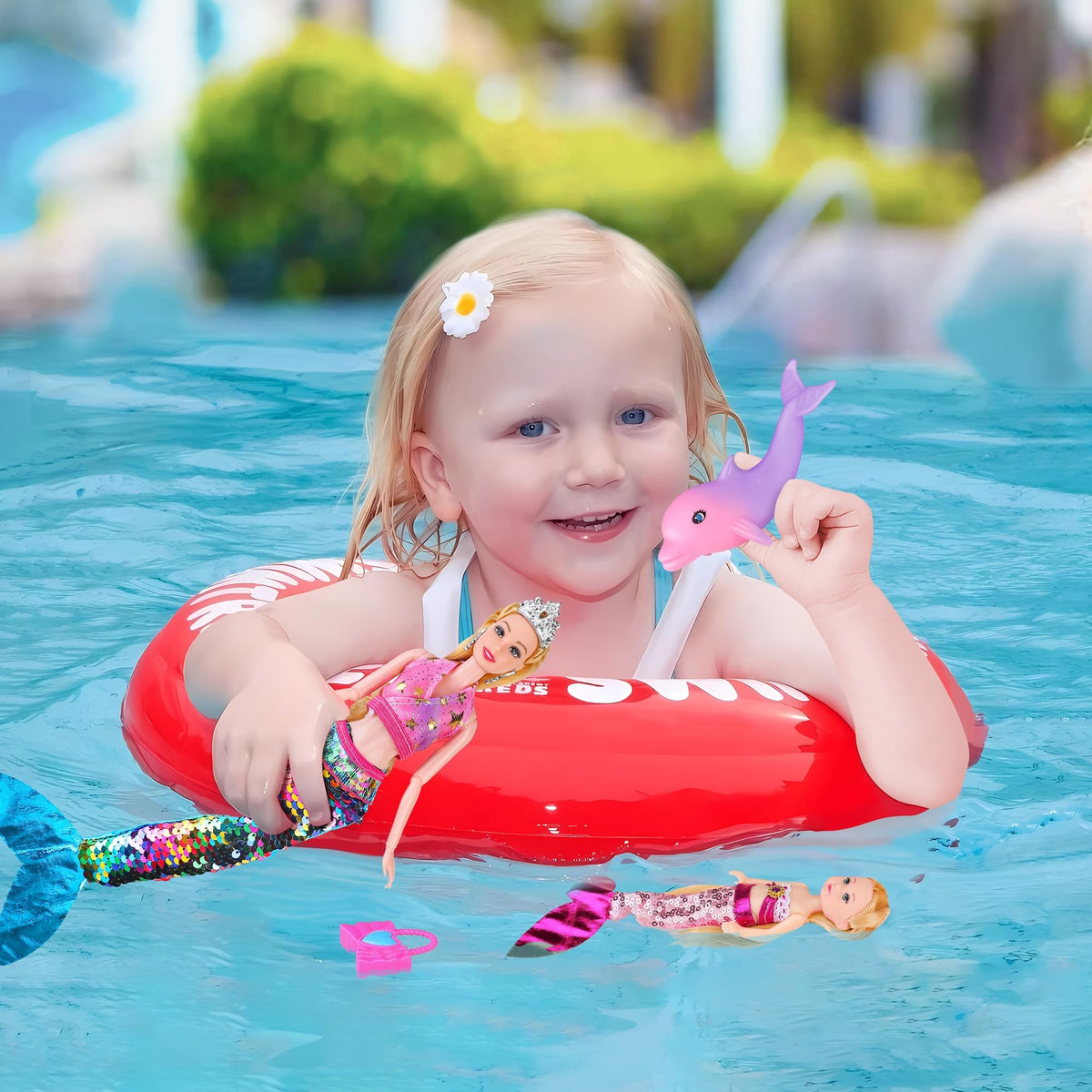 BYCICI little mermaid figure for storytelling and bath time fun