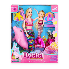 BYCICI 12-inch mermaid doll with colorful tail for imaginative play