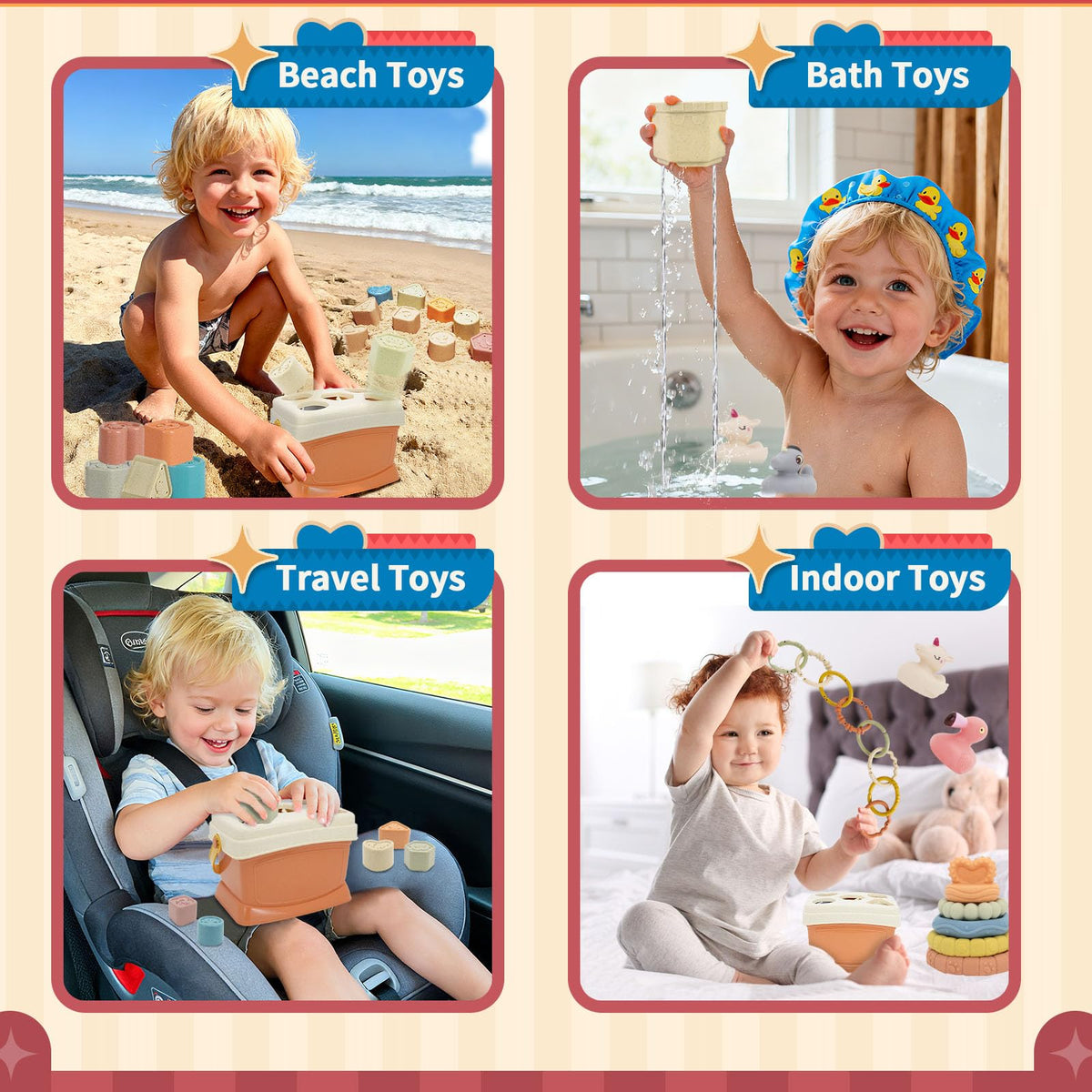 BYFWH Shape Sorter bath toy adds splash-friendly learning during bath time.