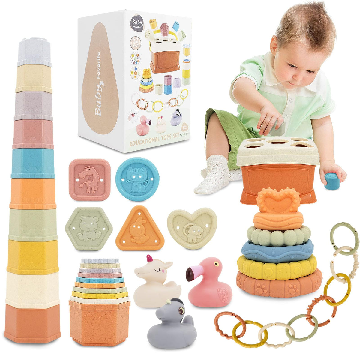 BYFWH Shape Sorter soft animals engage tactile play for toddlers.