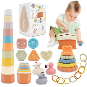 BYFWH Shape Sorter soft animals engage tactile play for toddlers.