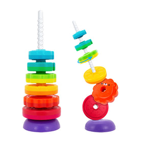 BYFWH rainbow rings – vibrant discs spark color recognition during stacking play