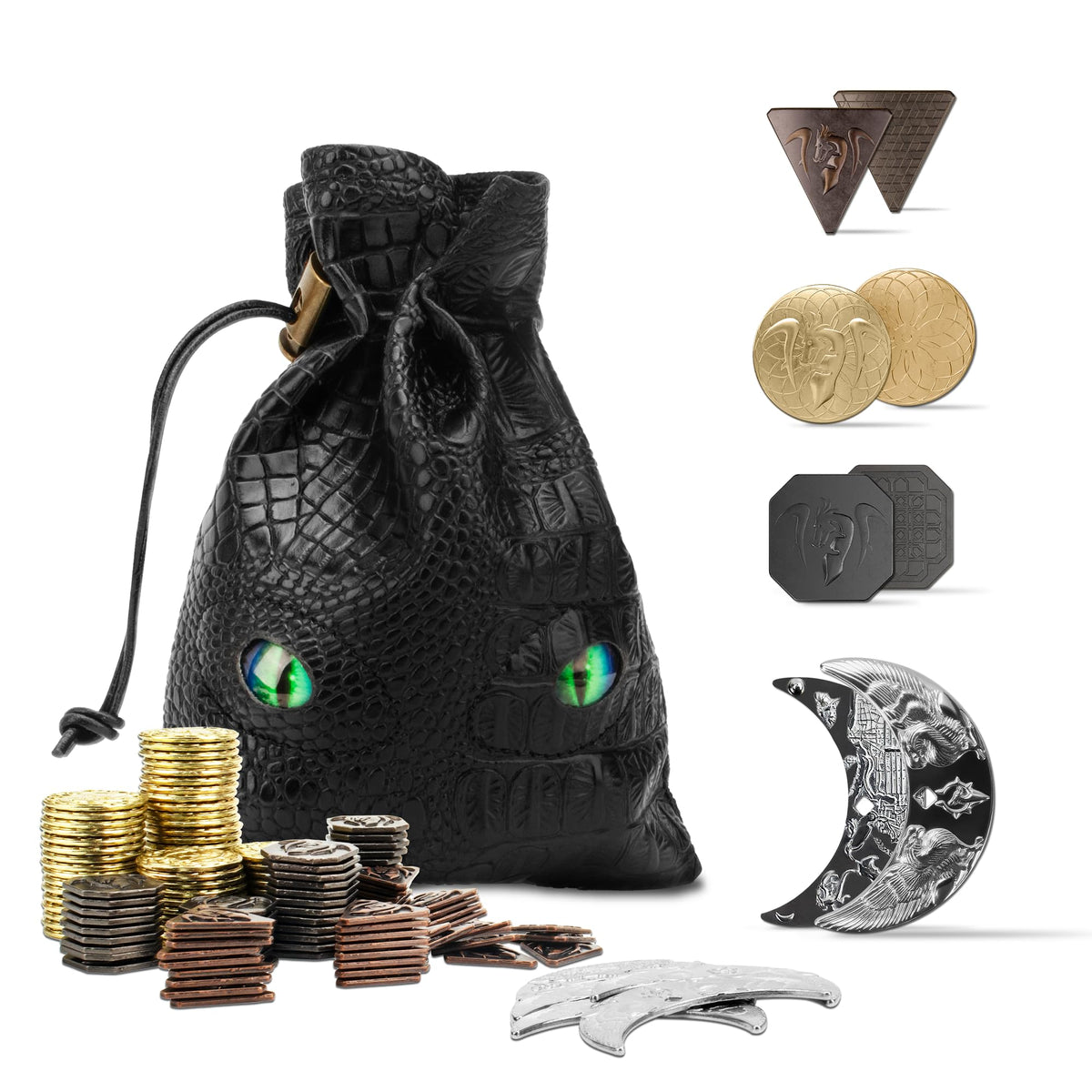 Byhoo 145pcs DND coins set in bag packaging for immersive gameplay.