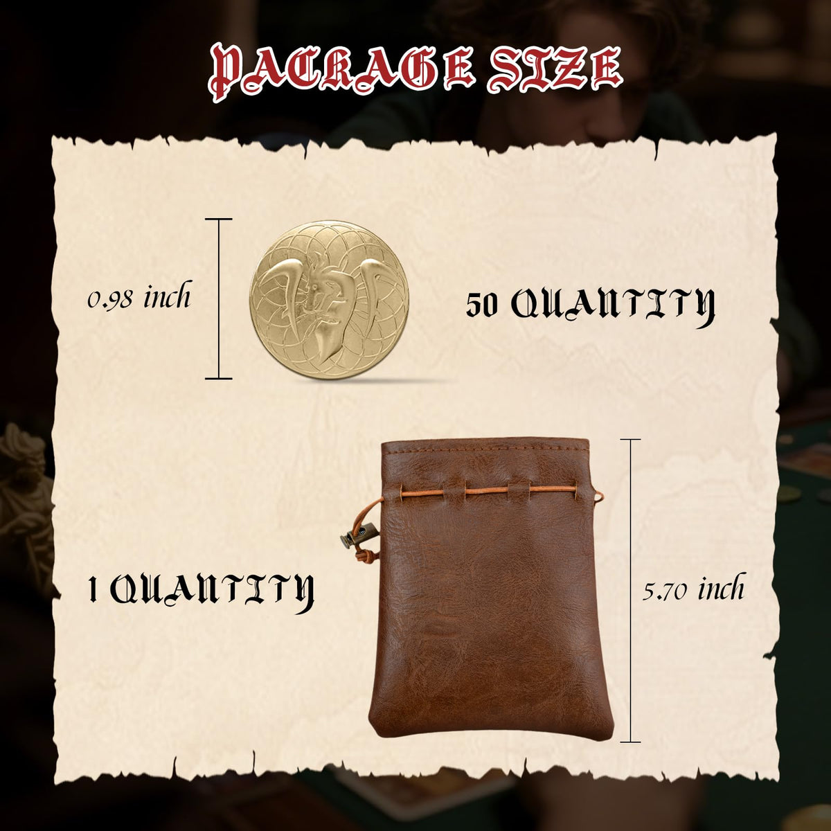 Byhoo PU leather bag—secure storage for coins during game night.