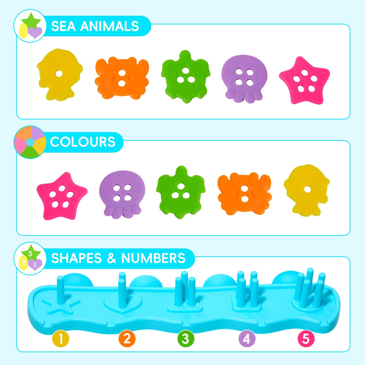 BYKASIST bath toys floating pieces encourage stacking and imaginative play