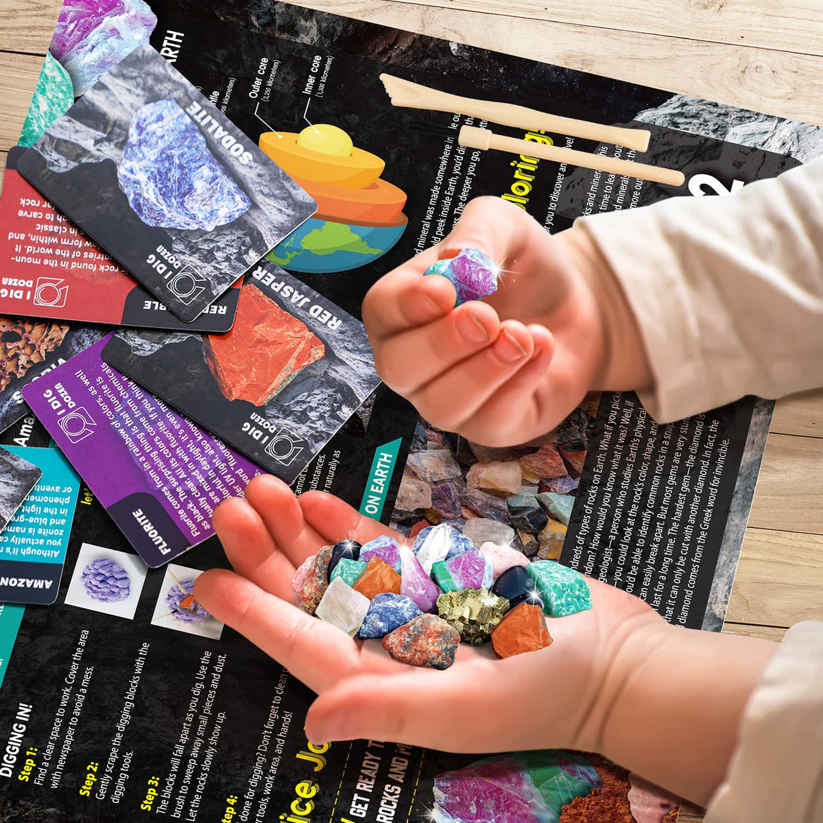 Byncceh Gamerside rock blocks excavate with simple prep for exciting discoveries.