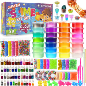 BYONEBYE DIY Slime Kit ready-made slimes showcase bright colors for creative play.