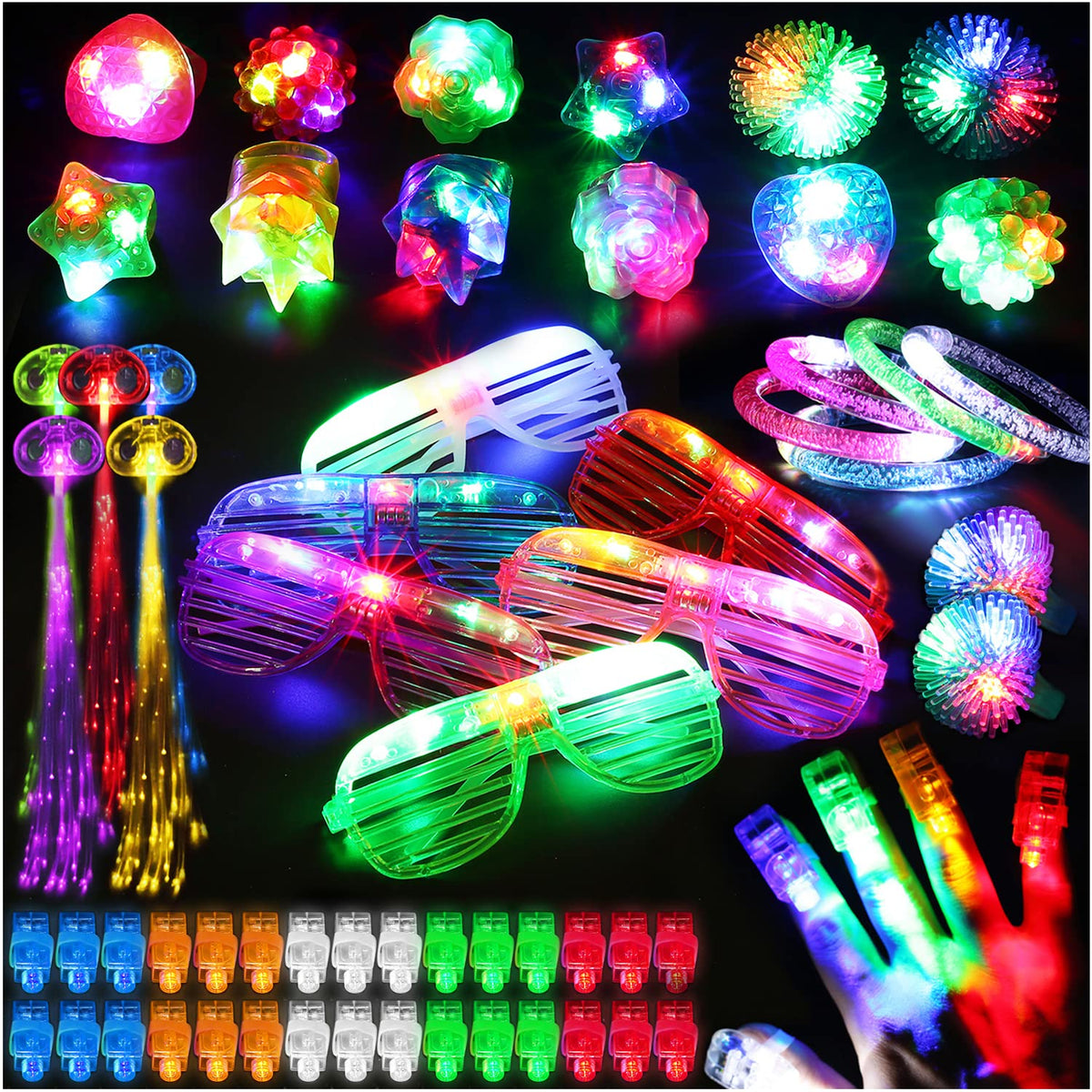 BYONEBYE finger lights bulk pack glows for parties and easy visibility